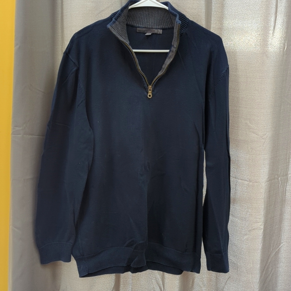 Men's navy blue pullover quarter zip sweater size extra large Old Navy